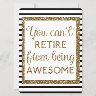 Carte Parties scintillant or et Black Modern Retirement