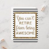 Carte Parties scintillant or et Black Modern Retirement (Devant/Arrière en situation)