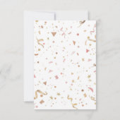 Carte Parties scintillant or rose et Rose Confetti Invit (Dos)