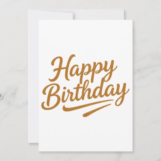 Carte parties scintillant or typographie joyeux annivers (Devant)