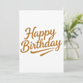 Carte parties scintillant or typographie joyeux annivers (Debout devant)