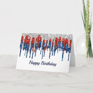 Carte Parties scintillant patriotique Drivers Anniversai