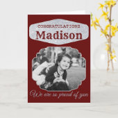 Carte Parties scintillant personnalisée en rouge (Fleur jaune)