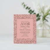 Carte Parties scintillant rose, 100e anniversaire des fe (Debout devant)