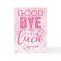 Parties scintillant Rose Adieu Et Bonne Chance Adi
