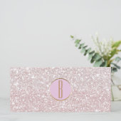 Carte Parties scintillant rose blanc Gold Monogramme Cer (Debout devant)