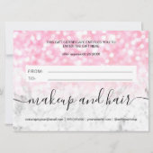 Carte Parties scintillant rose bokee logo en marbre cade (Dos)