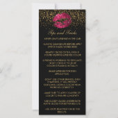 Carte Parties scintillant rose chaud - Instructions de d (Dos)