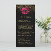 Carte Parties scintillant rose chaud - Instructions de d (Debout devant)