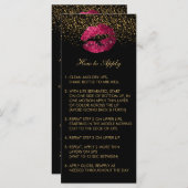 Carte Parties scintillant rose chaud - Instructions de d (Devant / Derrière)