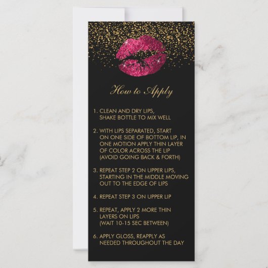 Carte Parties scintillant rose chaud - Instructions de d (Devant)
