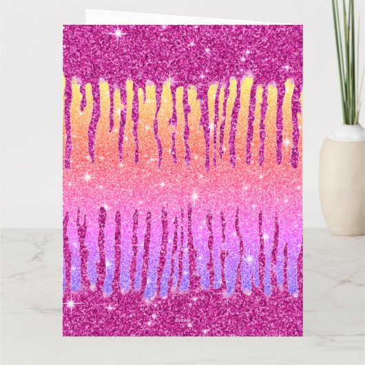 Carte Parties scintillant rose chaud Valentine personnal (Dos)