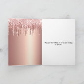 Carte Parties scintillant Rose Chic Gold Drift Anniversa (Intérieur)