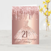 Carte Parties scintillant Rose Chic Gold Drift Anniversa (Fleur jaune)