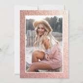 Carte parties scintillant rose en or girly photo douce 1 (Dos)