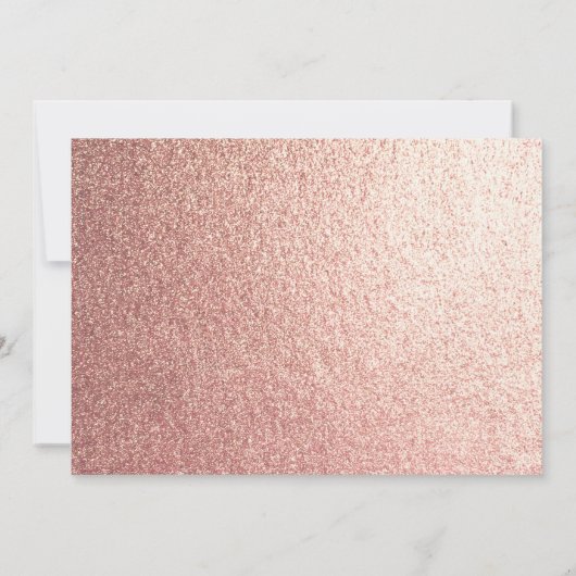 Carte parties scintillant rose en or girly photo douce 1 (Dos)