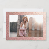 Carte parties scintillant rose en or girly photo douce 1 (Dos)