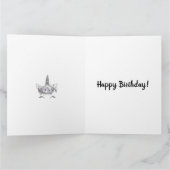 Carte Parties scintillant rose et licorne d'argent (Intérieur)