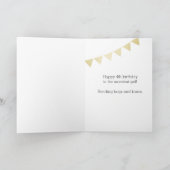 Carte Parties scintillant rose et or 4e anniversaire (Intérieur)
