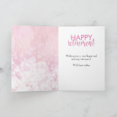 Carte Parties scintillant rose Glamour désir de retraite (Intérieur)