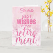 Carte Parties scintillant rose Glamour désir de retraite (Fleur jaune)