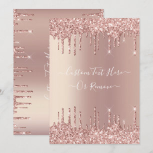 Carte Parties scintillant rose Gold Blush Éclats Texte p