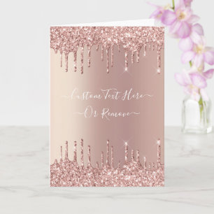 Carte Parties scintillant rose Gold Blush Éclats Texte p