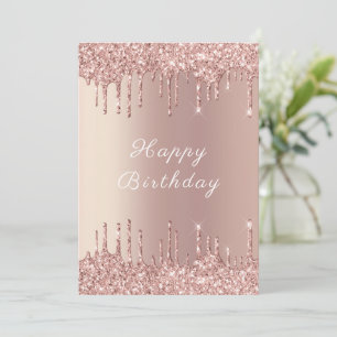 Carte Parties scintillant rose Gold Blush Sparkday Card