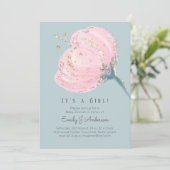 Carte Parties scintillant Rose moderne C'Est Un Baby sho (Debout devant)