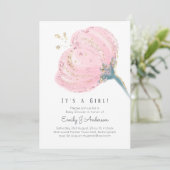 Carte Parties scintillant Rose moderne C'Est Un Baby sho (Debout devant)