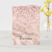 Carte Parties scintillant rose pâle Étincelle (Fleur jaune)