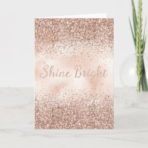 Carte Parties scintillant Rose rose pâle brillant citati