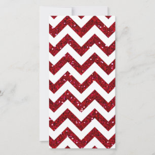 Carte Parties scintillant rouge Motif Chevron