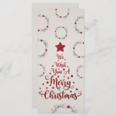 Carte Parties scintillant Rouge Nous Vous Souhaitons Joy (Devant / Derrière)