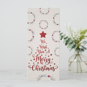 Carte Parties scintillant Rouge Nous Vous Souhaitons Joy