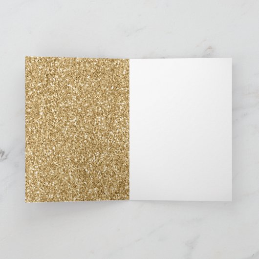 Carte Parties scintillant rouge or rayures rayures Noël (Intérieur)