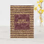 Carte Parties scintillant rouge or rayures rayures Noël (Fleur jaune)