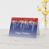 Carte Parties scintillant Rouge Rouge Blanc et Bleu tend (Fleur jaune)