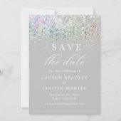 Carte Parties scintillant Silver Luxury Mariage Enregist (Devant)