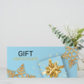 Carte Parties scintillant Snowflakes Gold boîte cadeau C (Debout devant)