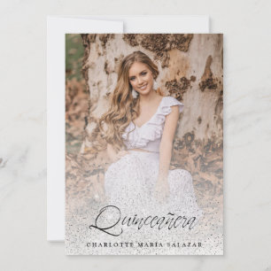 Carte Parties scintillant Tendencia Quinceañera Español 