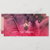 Carte Parties scintillant tropicale rose Certificat cade (Devant / Derrière)