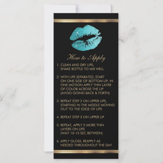 Carte Parties scintillant turquoise Lipsense Senegence I (Devant)