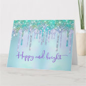 Carte Parties scintillant turquoise tendance Drivers Gra (Devant)