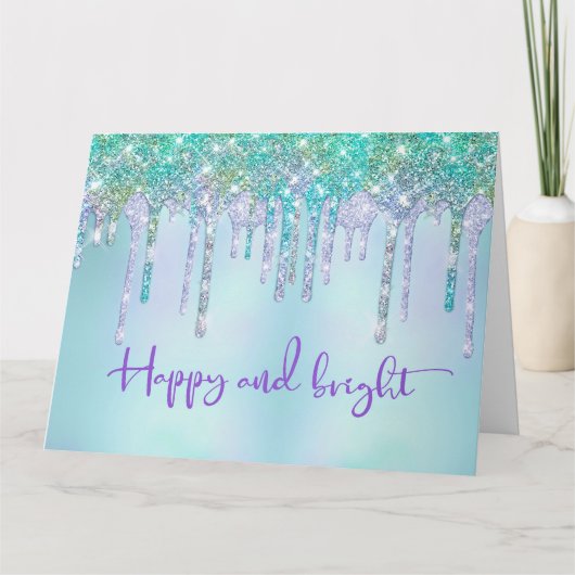 Carte Parties scintillant turquoise tendance Drivers Gra (Devant)
