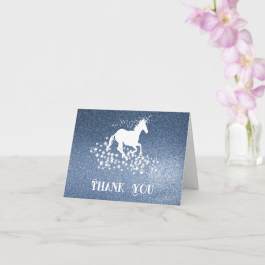 Carte Parties scintillant Unicorn et étoiles Merci | Car (Orchidée)