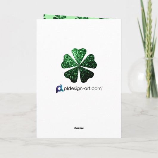 Carte Parties scintillant vert foncé scintille Shamrock  (Dos)