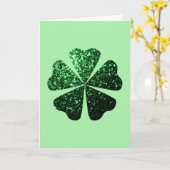 Carte Parties scintillant vert foncé scintille Shamrock  (Fleur jaune)