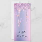 Carte Parties scintillant violet gouttes cheveux ciseaux (Devant)