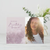 Carte Parties scintillant violet Lilac élégant photo ann (Debout devant)